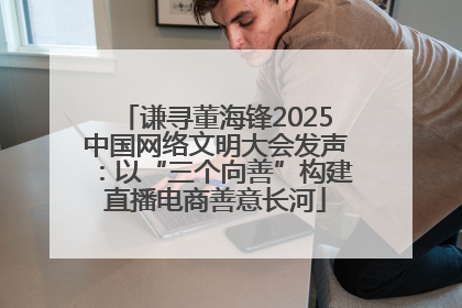 谦寻董海锋2025中国网络文明大会发声：以“三个向善”构建直播电商善意长河