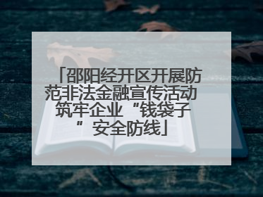邵阳经开区开展防范非法金融宣传活动 筑牢企业“钱袋子”安全防线