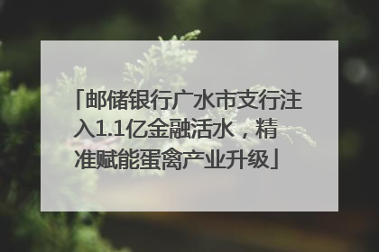 邮储银行广水市支行注入1.1亿金融活水，精准赋能蛋禽产业升级