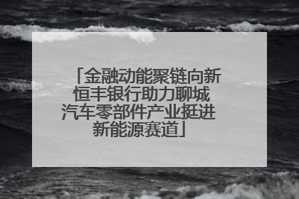金融动能聚链向新 恒丰银行助力聊城汽车零部件产业挺进新能源赛道