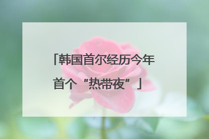 韩国首尔经历今年首个“热带夜”