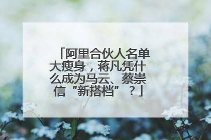 阿里合伙人名单大瘦身，蒋凡凭什么成为马云、蔡崇信“新搭档”？