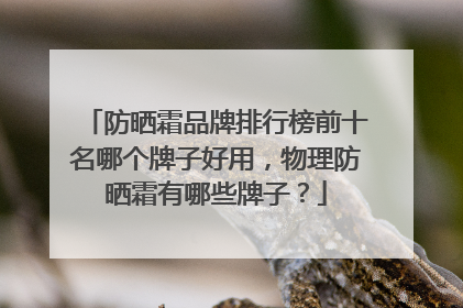 防晒霜品牌排行榜前十名哪个牌子好用，物理防晒霜有哪些牌子？