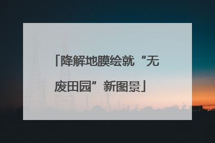 降解地膜绘就“无废田园”新图景