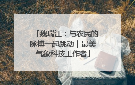 魏瑞江：与农民的脉搏一起跳动｜最美气象科技工作者