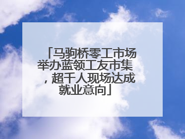马驹桥零工市场举办蓝领工友市集，超千人现场达成就业意向