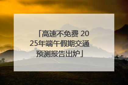 高速不免费 2025年端午假期交通预测报告出炉