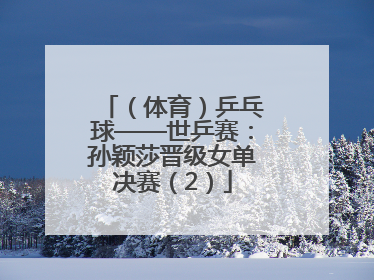 （体育）乒乓球——世乒赛：孙颖莎晋级女单决赛（2）
