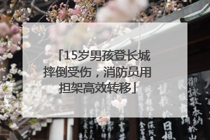 15岁男孩登长城摔倒受伤，消防员用担架高效转移