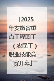 2025年安徽省重点工程职工（农民工）职业技能竞赛开幕