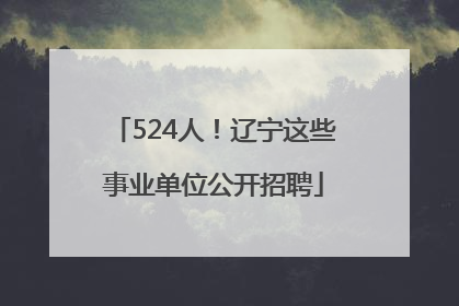 524人！辽宁这些事业单位公开招聘