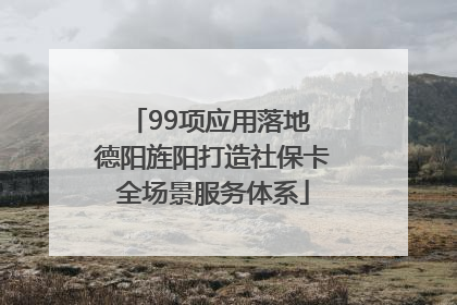 99项应用落地 德阳旌阳打造社保卡全场景服务体系