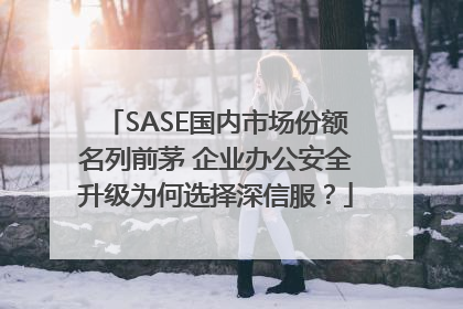 SASE国内市场份额名列前茅 企业办公安全升级为何选择深信服？